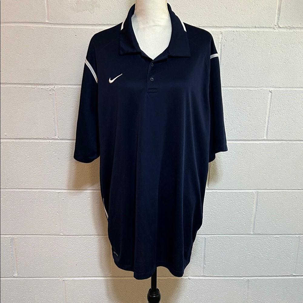 Nike Men’s Dark Blue Polo with White Trim